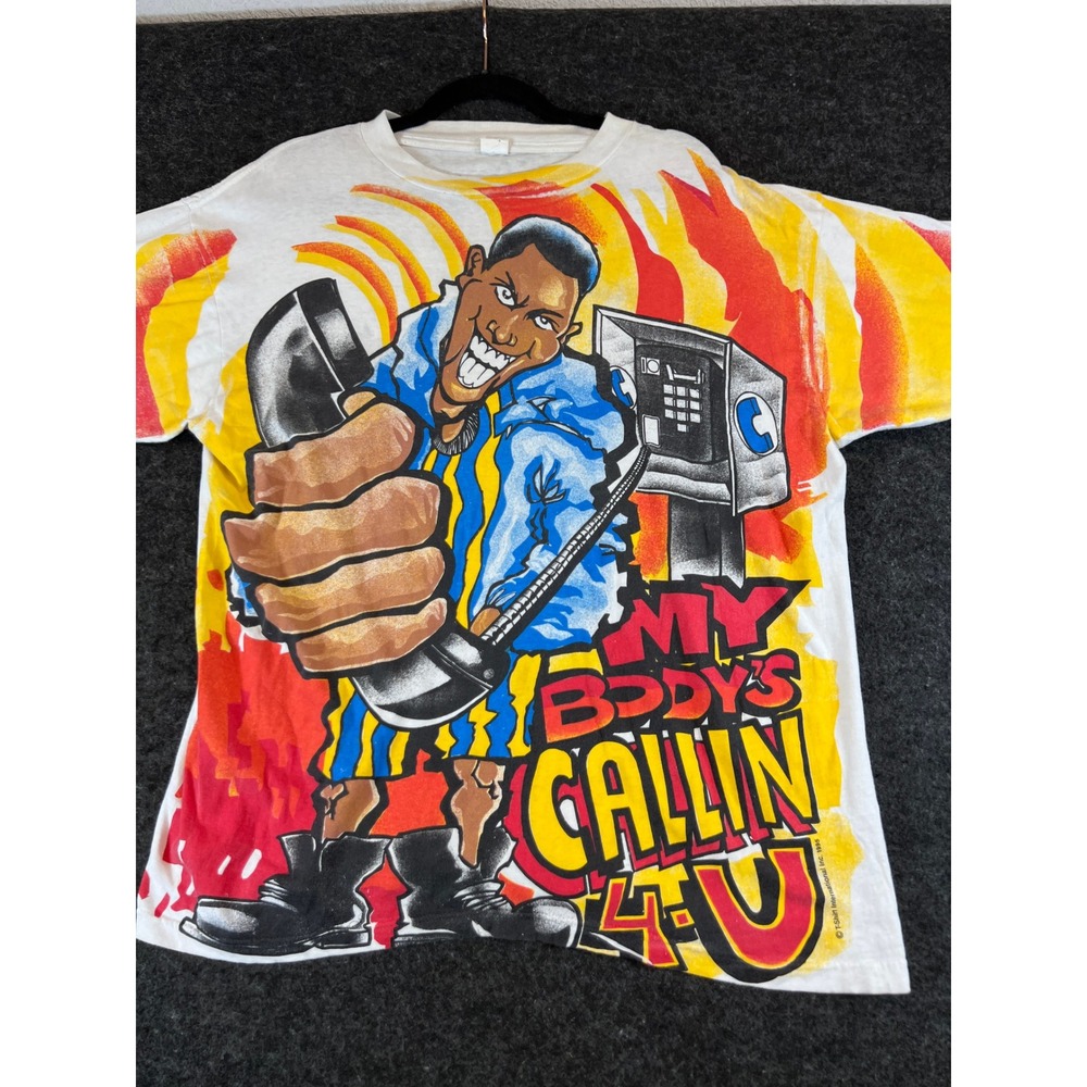 Vintage 90s My Bodys Callin 4 U R Kelly Rap Tee T-Shirt Large Hip Hop Music RARE